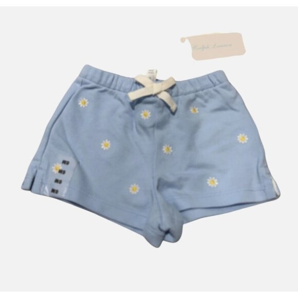 Ralph Lauren Infant Blue Daisy Shorts Blue White Size Box Embroidery Size 6M NWT - Picture 4 of 4